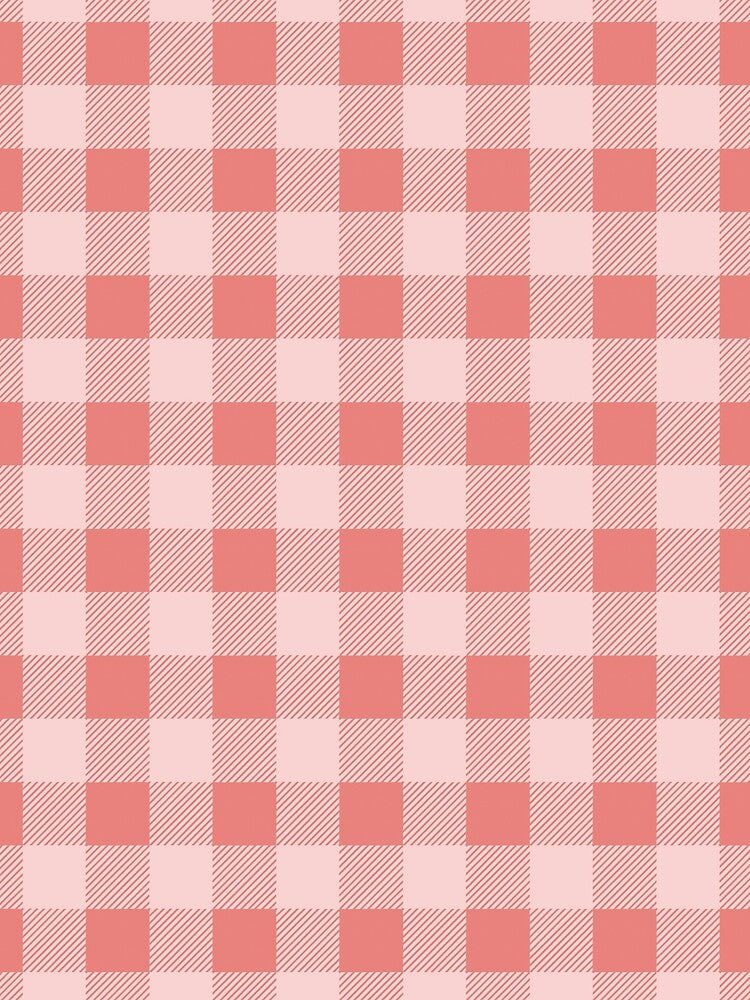 Hand-Drawn Buffalo Plaid- Muted Coral by Studio-Ithelda