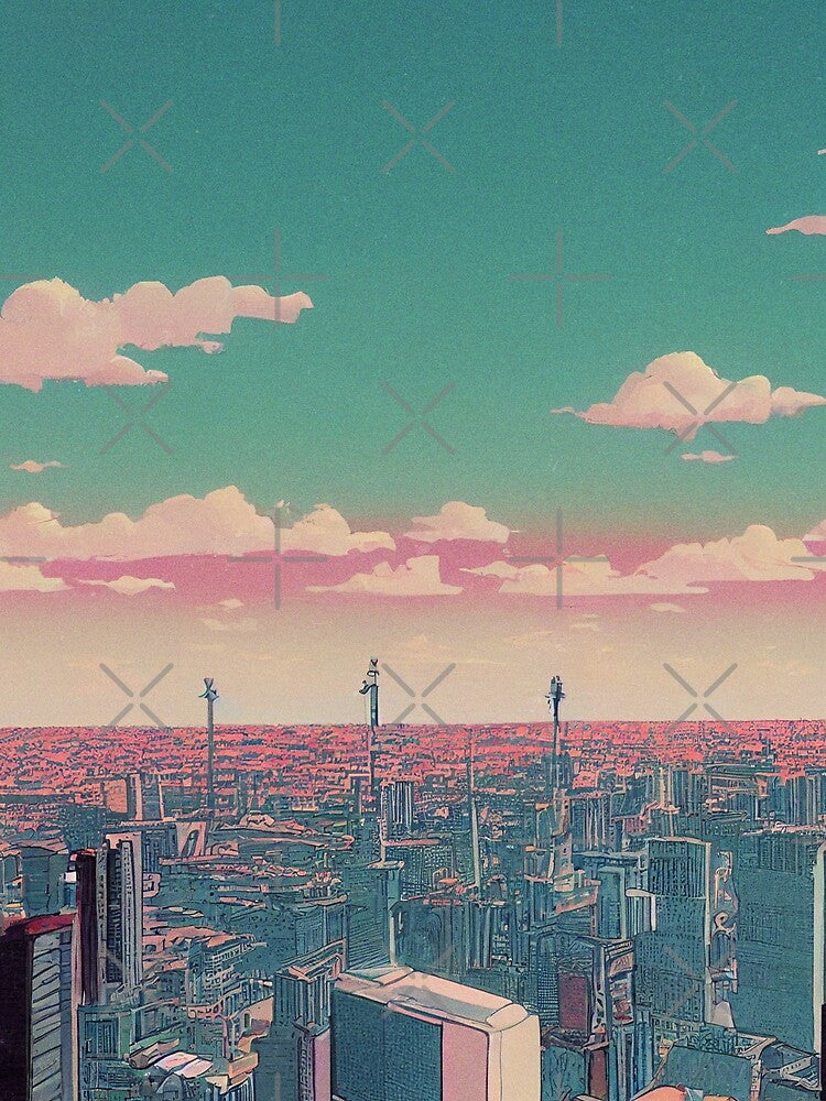 Anime 90s Retro Aesthetic City by trajeado14