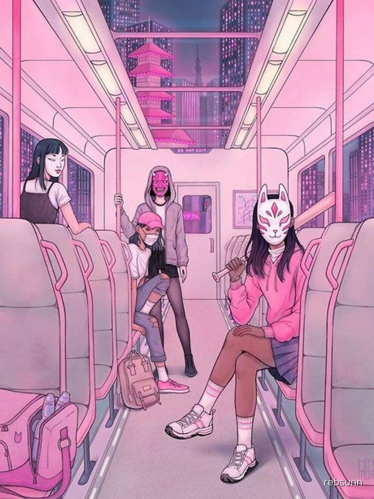anime Japan aesthetic cartoon pink y2k retro by rebsunn