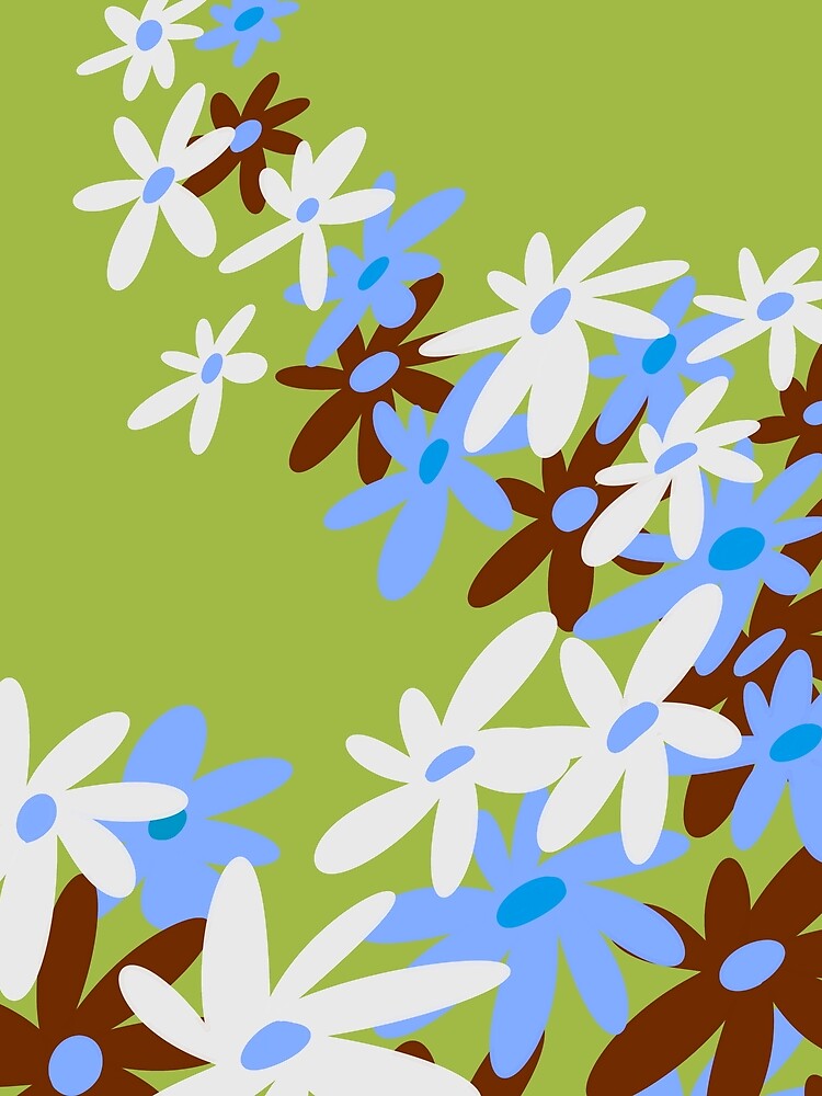 Stay Groovy Retro Flowers 90s Green by PDMT