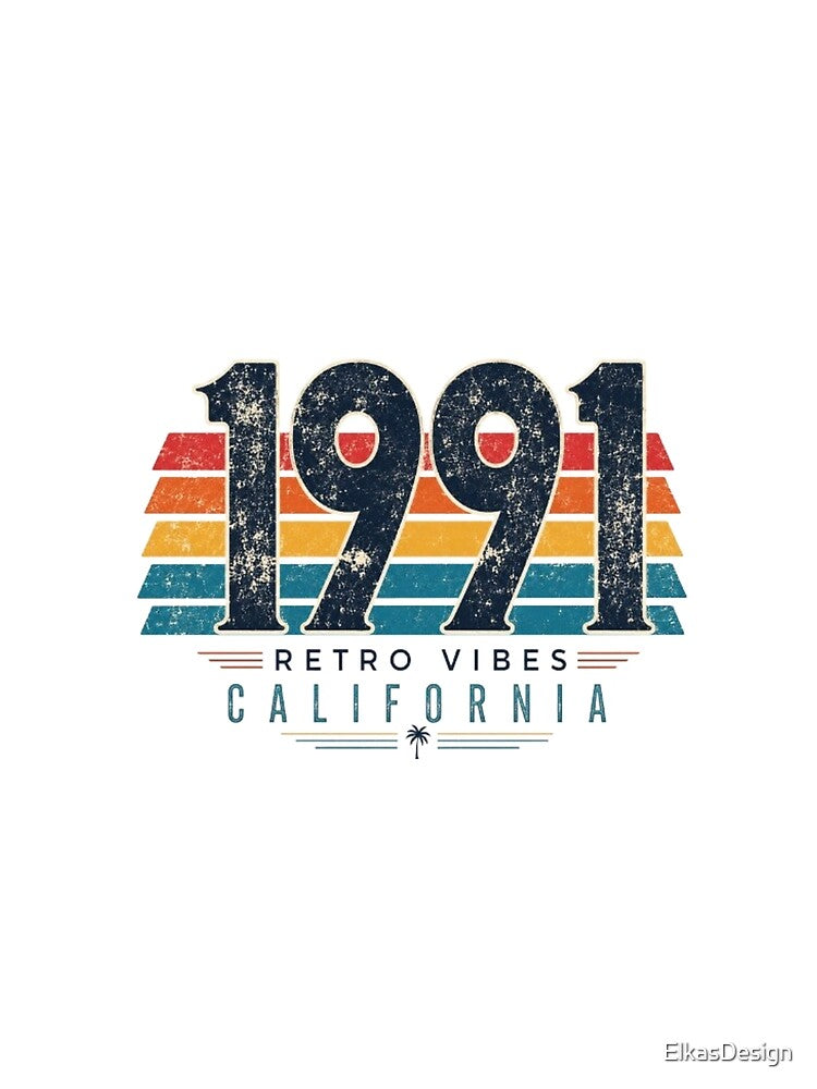 Vintage 1991 California Retro Sunset Vibes by ElkasDesign