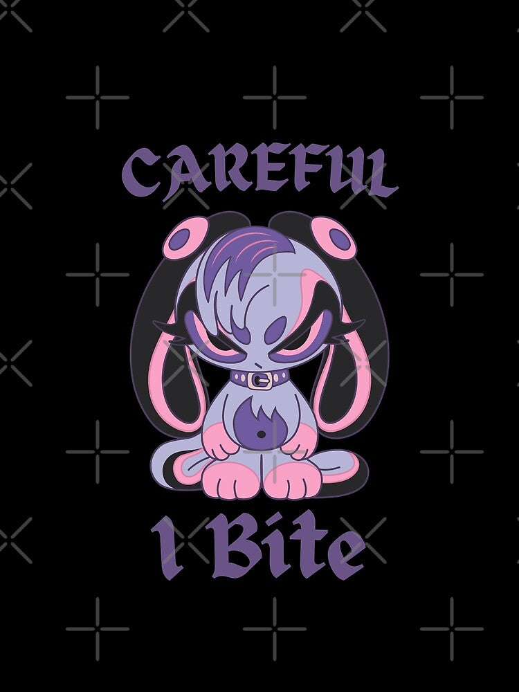 Careful I Bite Gothic Bunny Pastel Goth Anime Aesthetic by Side By Side Studio