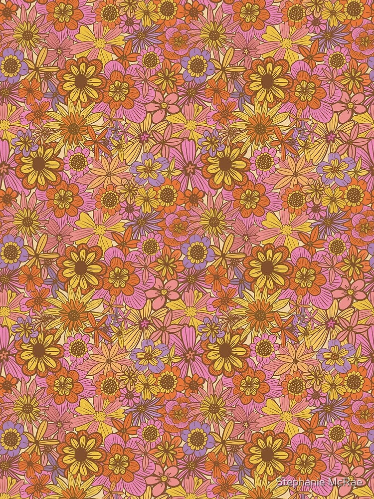 Retro Groovy Flowers by Stephanie McRae