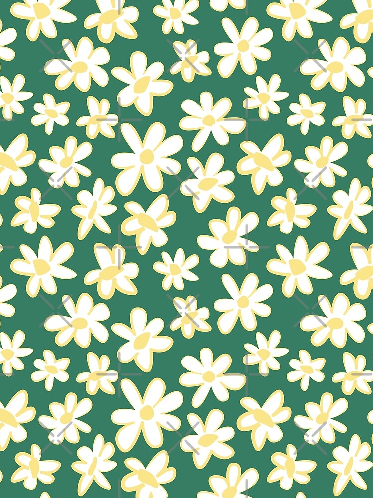 90s 2000s y2k cute flower pattern green and yellow by blomastudios
