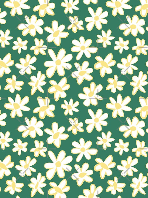 90s 2000s y2k cute flower pattern green and yellow by blomastudios