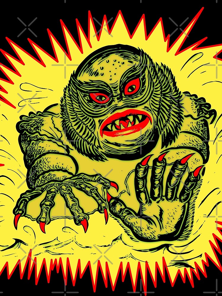 Vintage Halloween lagoon monster by HereticTees