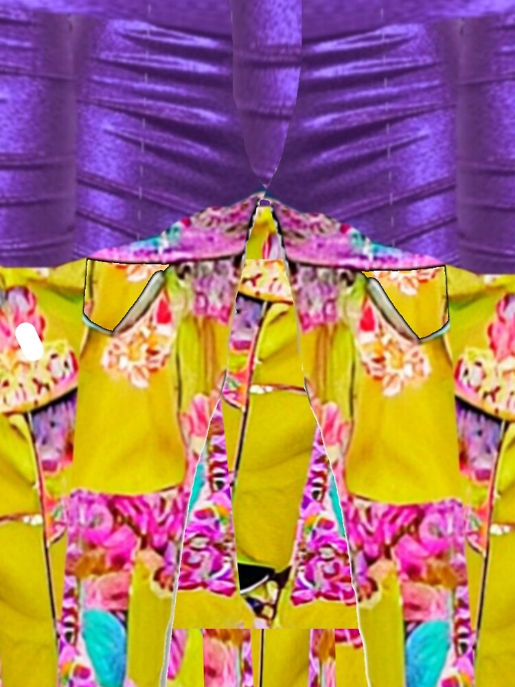 Y2K taste,Cyber, Purple x Yellow Flowers Pattern by ChaoticLizard