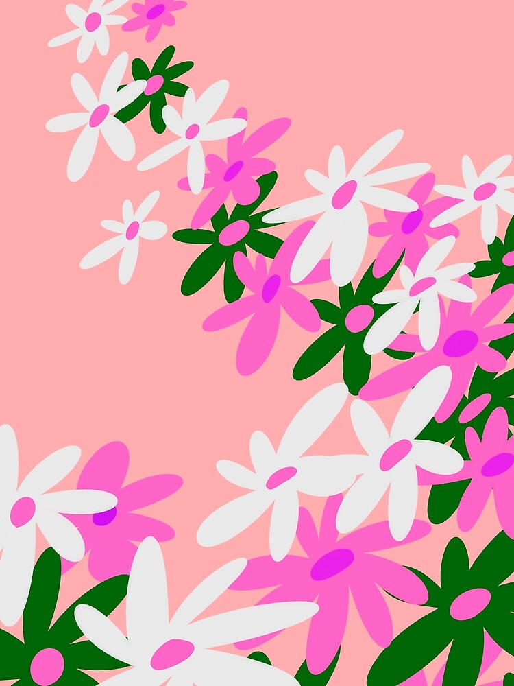 Stay Groovy Retro Flowers 90s Pink by PDMT