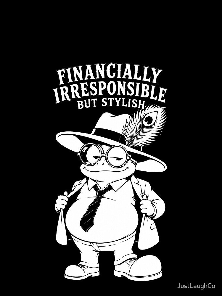 Financially Irresponsible But Stylish Frog by JustLaughCo