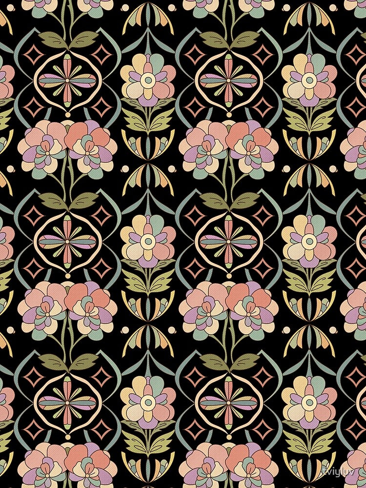 Pastel Bloom – Retro Floral Pattern by tviyluv