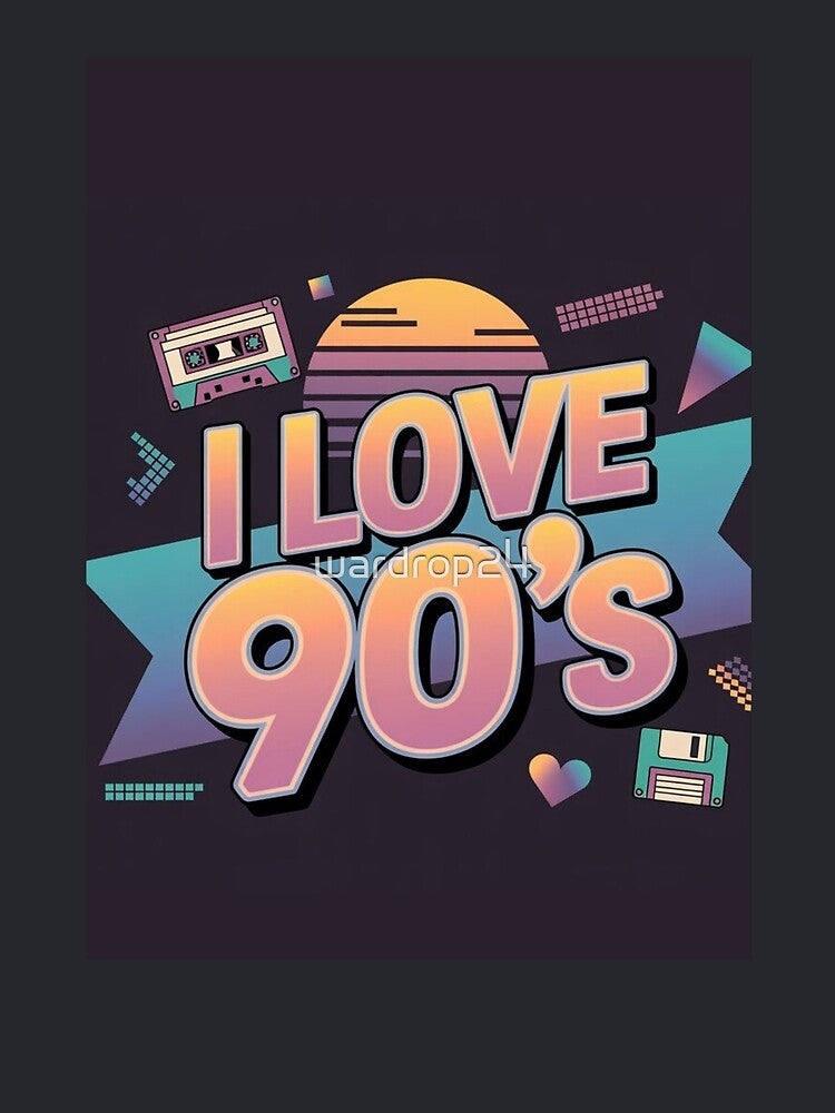 I Love 90's Retro Aesthetic | Vintage 90s Nostalgia Graphic by wardrop24