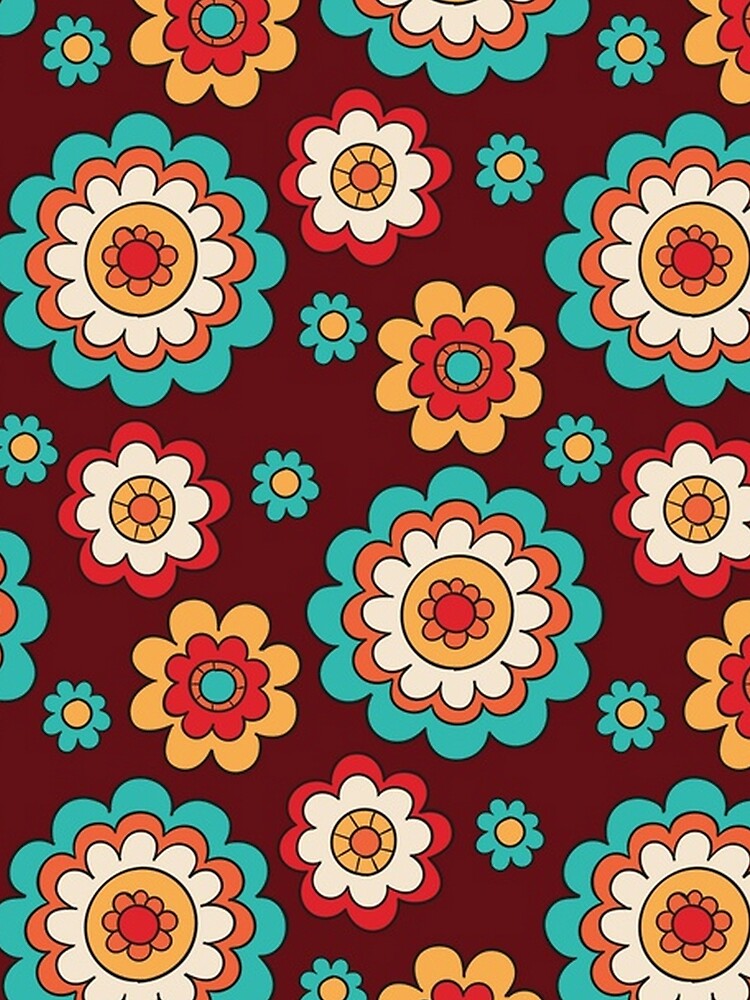 Groovy Retro Mod Floral by pugmom4