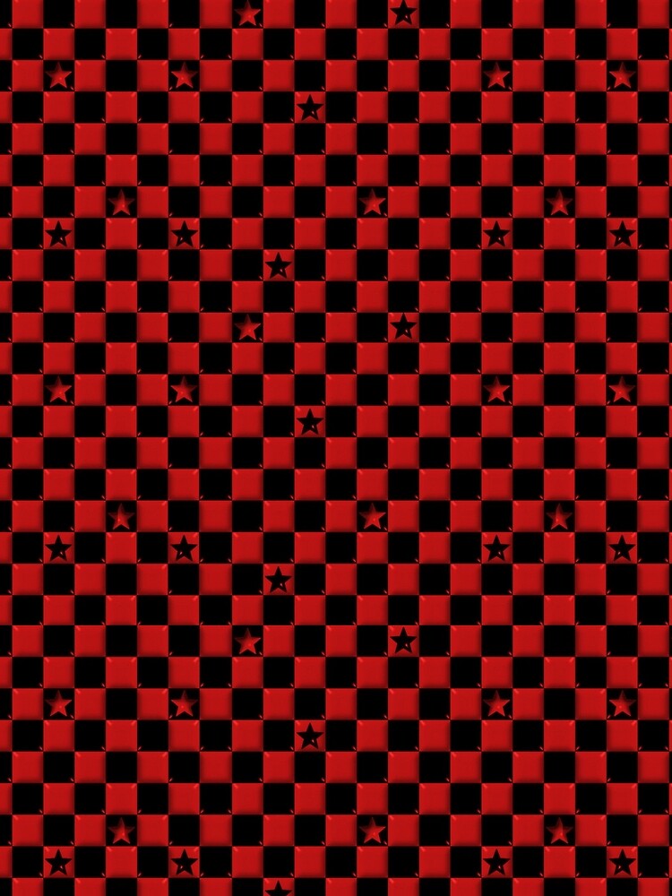 Y2K Scene Red Checker Stars – Emo Punk Aesthetic Pattern by bunnyreeaa