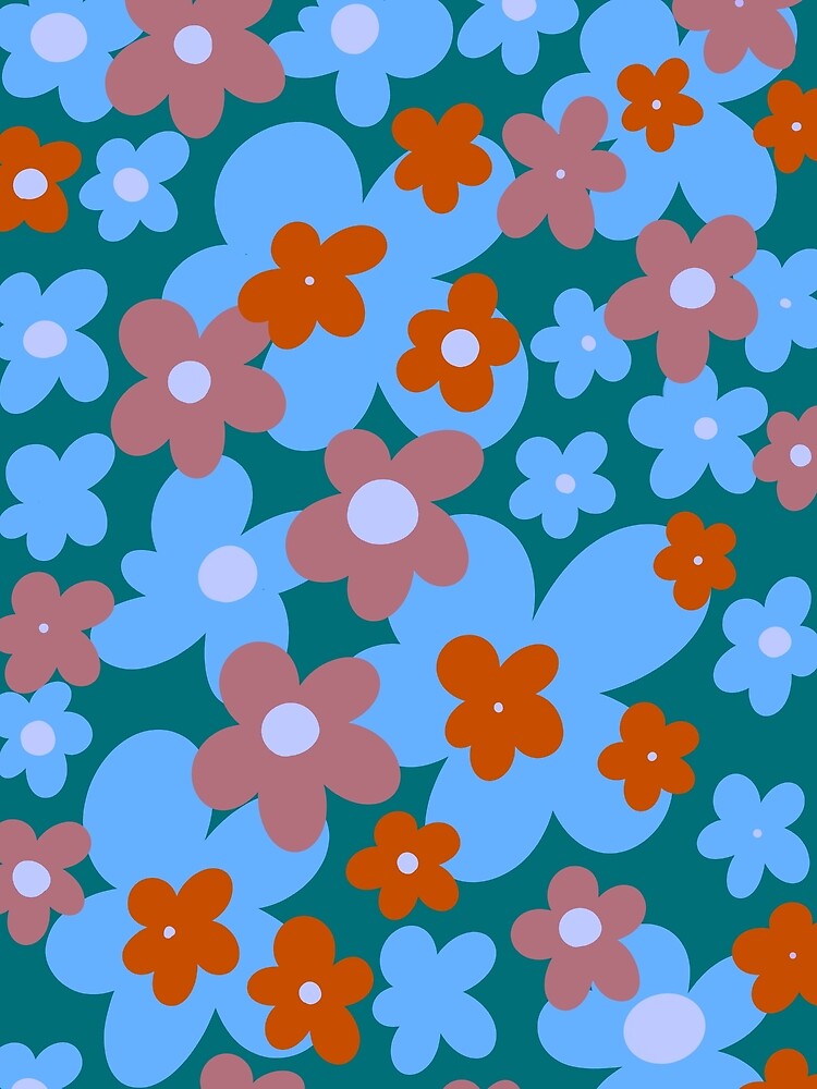 Groovy Retro Flowers 90s green by PDMT