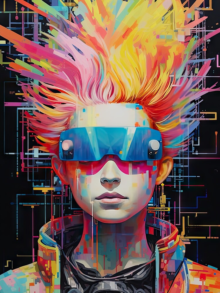 The Hacker - Cyberpunk Vaporwave Art | Anime Retro Aesthetic by AeonAcademy