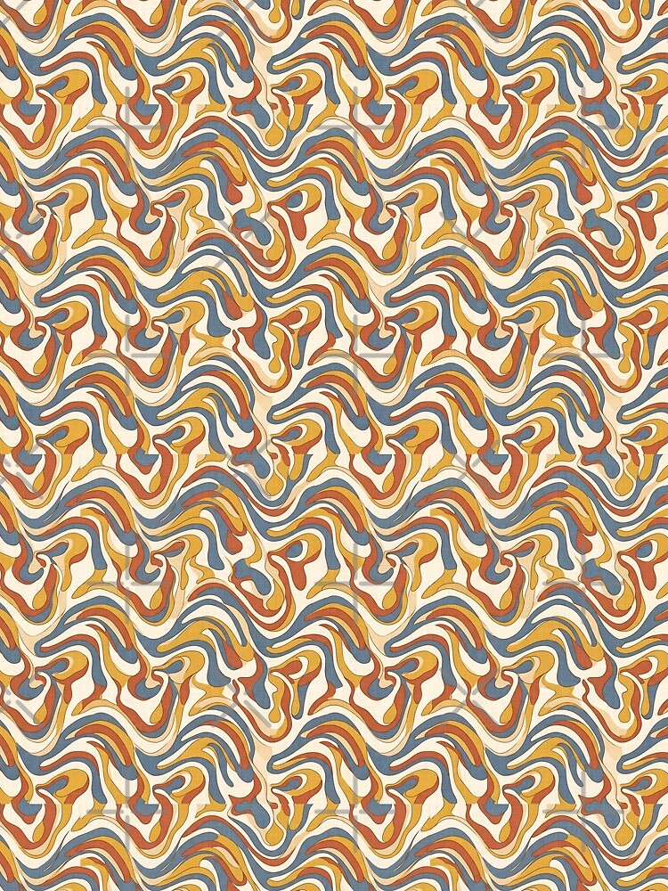 Retro Liquid Swirl 70s Abstract by SplashTastic