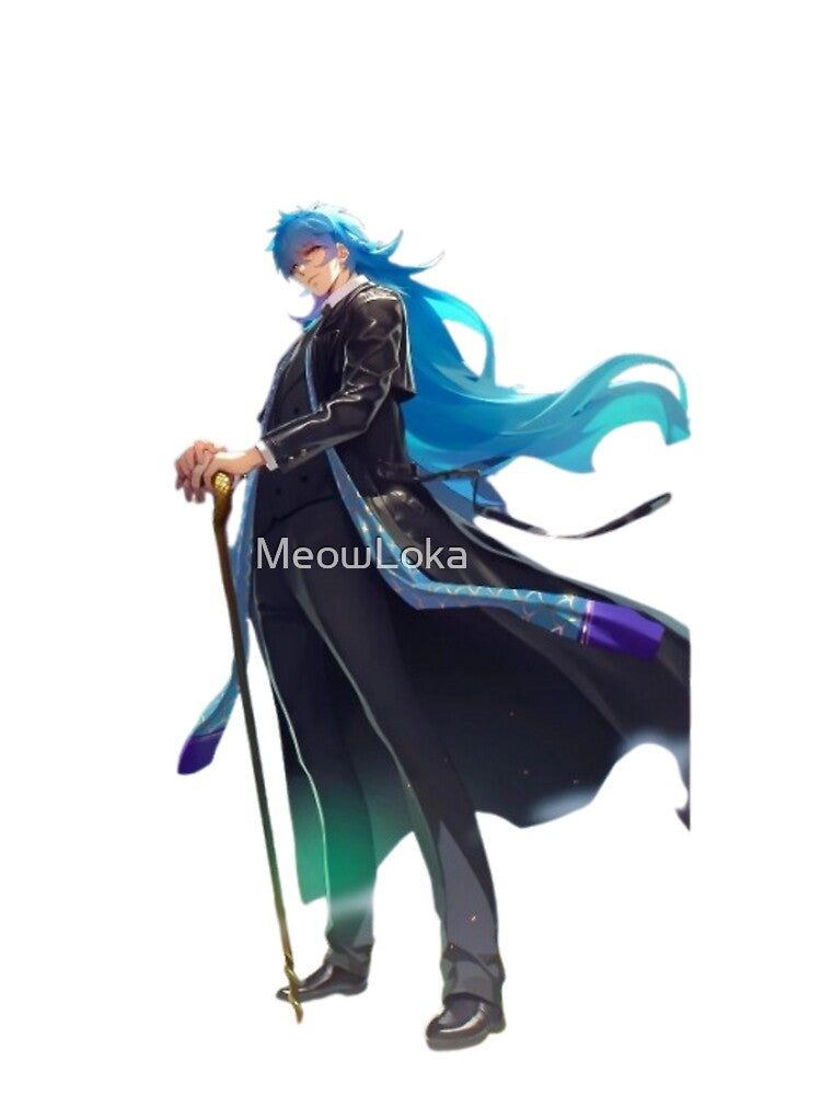 Mystic Blue-Haired Sorcerer | Fantasy Anime Character Art by MeowLoka ⭐⭐⭐⭐