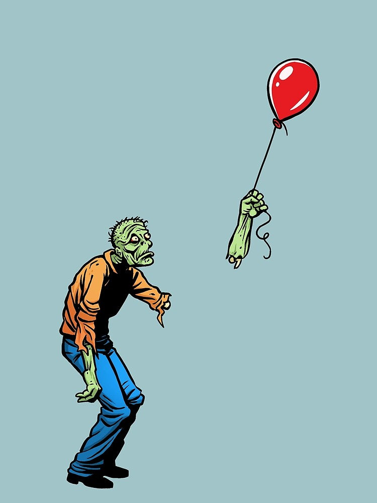 Sad Zombie with Balloon by AngelRobot