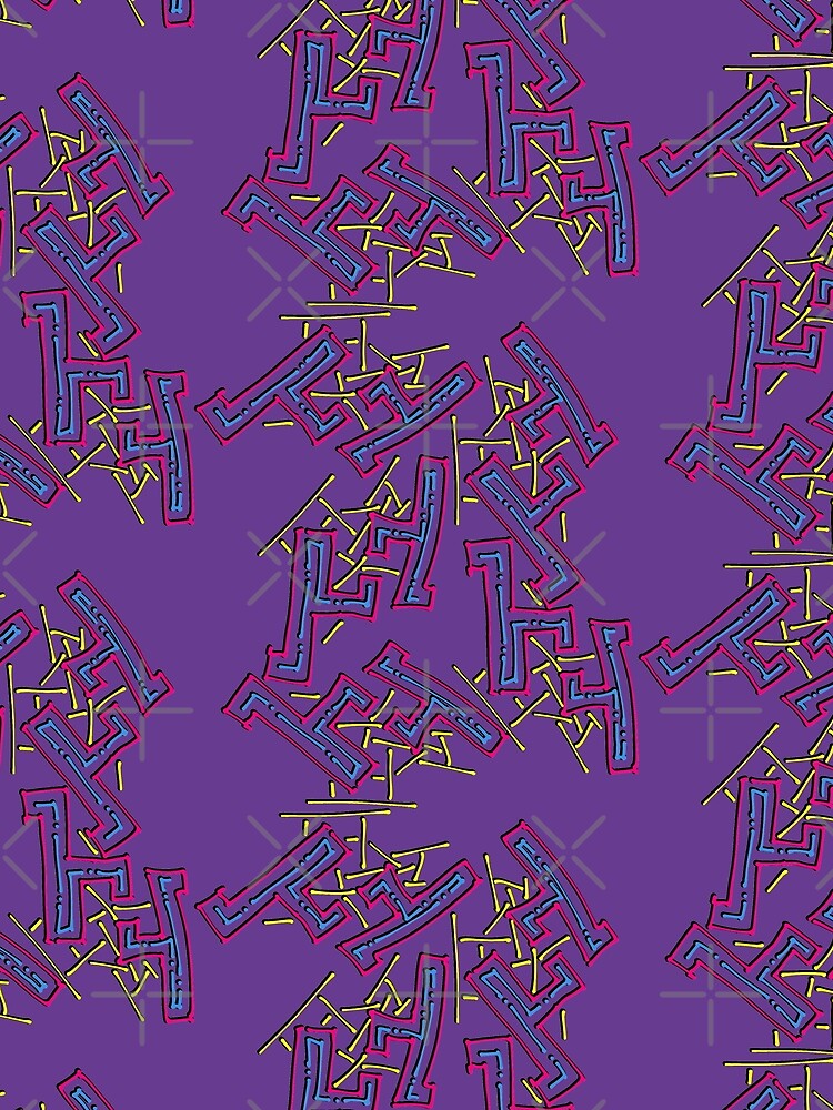 Nineties Aesthetic Pattern on Purple by that5280lady