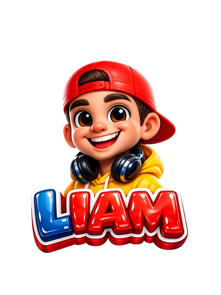 Liam – Cool Cartoon Name Mascot Sticker by AlexLineArt