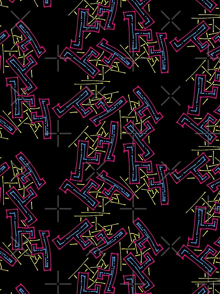 Nineties Aesthetic Pattern on Black by that5280lady