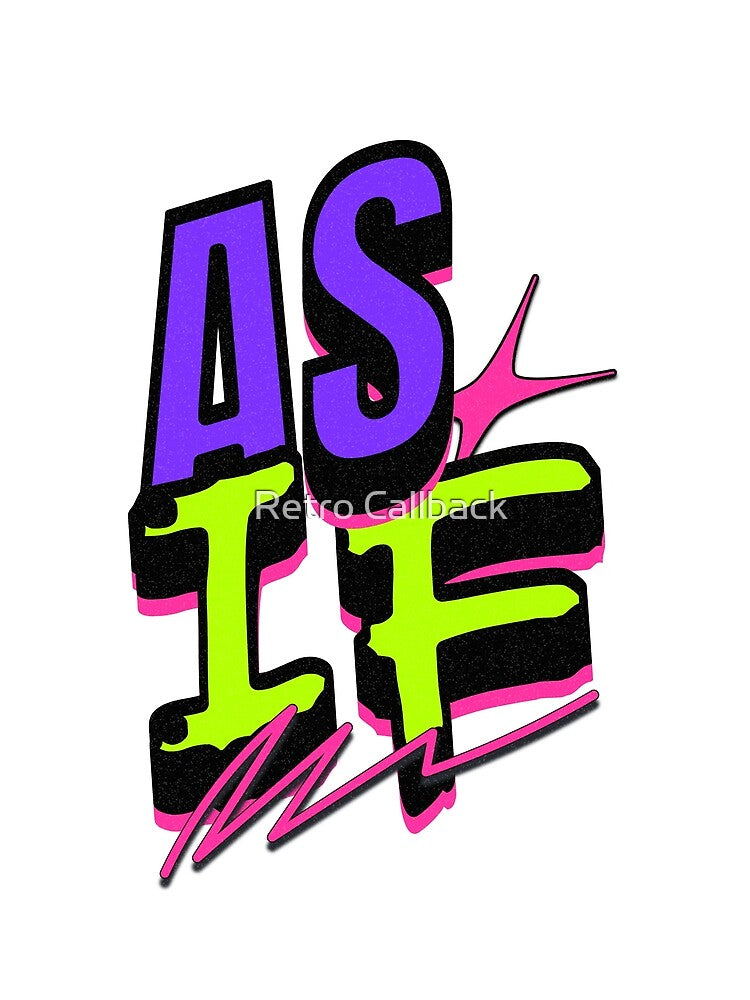 As If Retro 90s Neon Typography | Clueless Inspired Aesthetic | Vaporwave Pop Art Design by Retro Callback