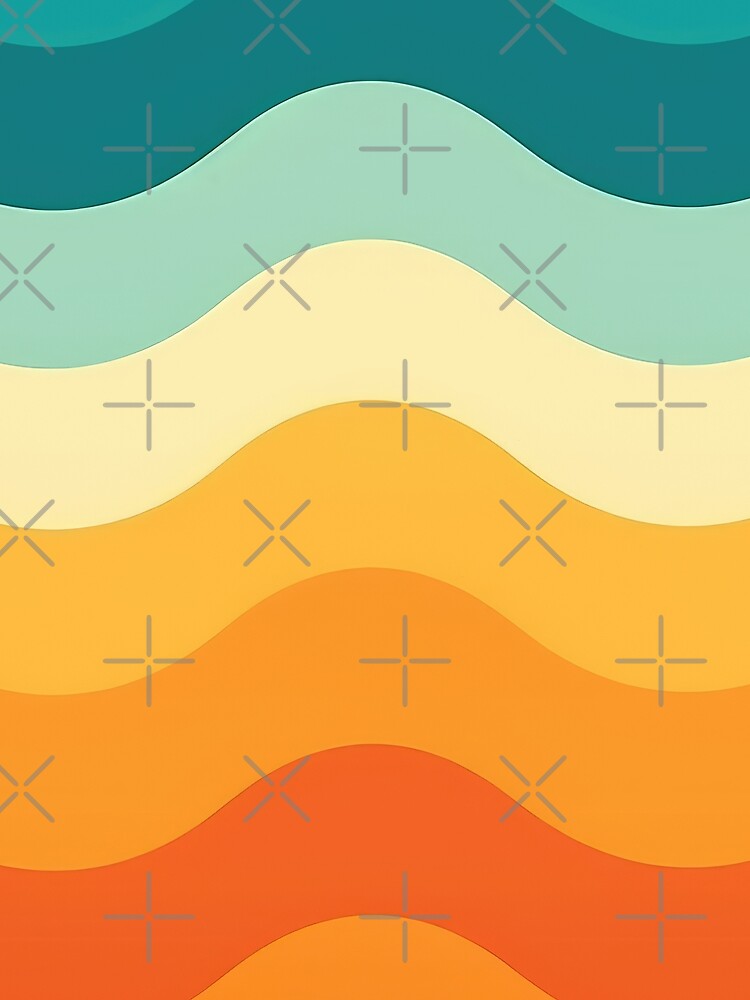 Retro photographic 70s palette waves I by Sara-Design2