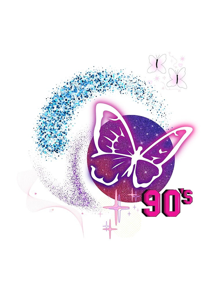 90s Butterfly Aesthetic Retro Y2K Butterfly Vintage 90s Style Cute Butterfly Graphic by Aura Design