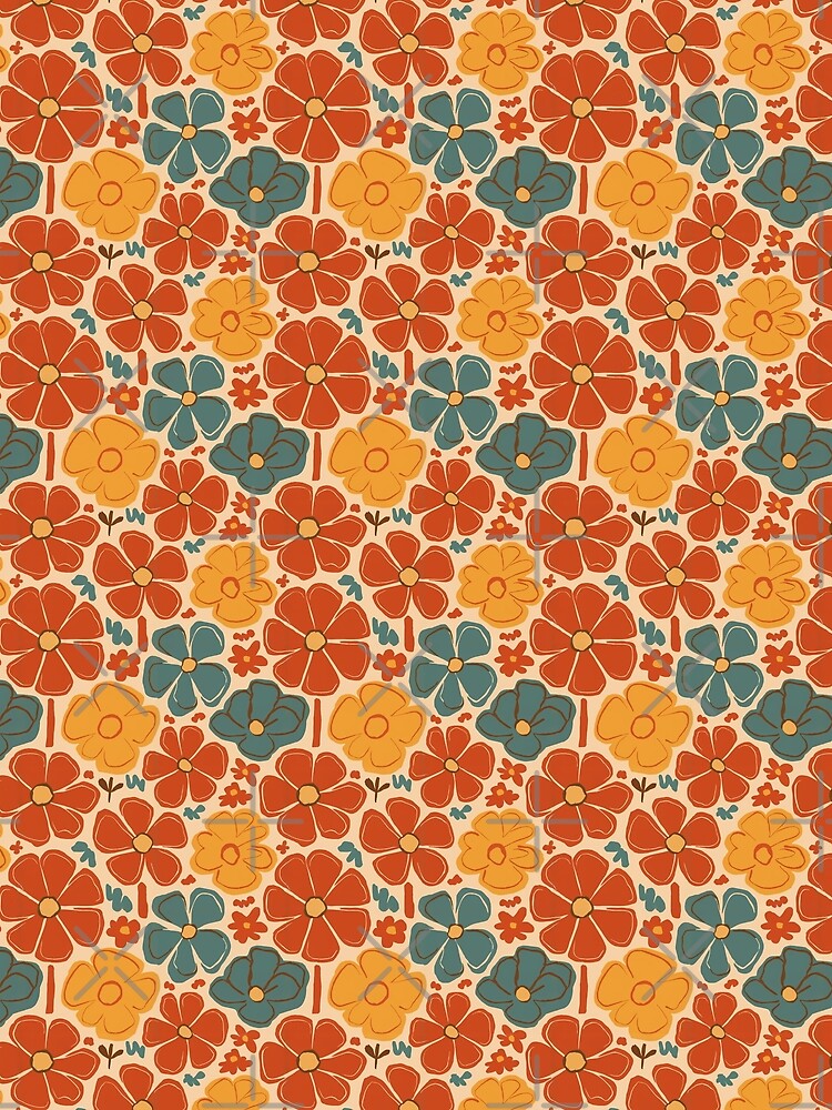 Retro Flowers Pattern by sasyall