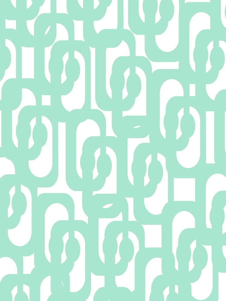 Mid Century Modern Abstract Loop Pattern in Jelly Mint Green and White by kierkegaard