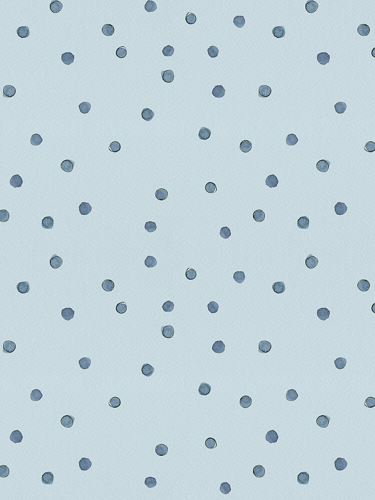 Blue hand-painted polka dot by Rebecca Hunter