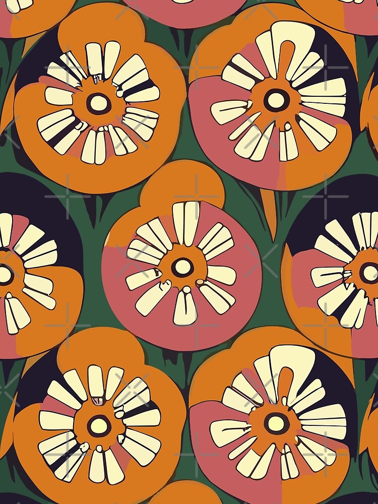Sixties Abstract Floral Pattern by SamJanner