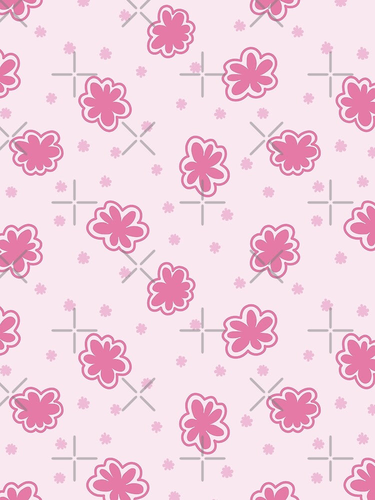 Pastel Pink Abstract Flowers 90s 2000s y2k by blomastudios