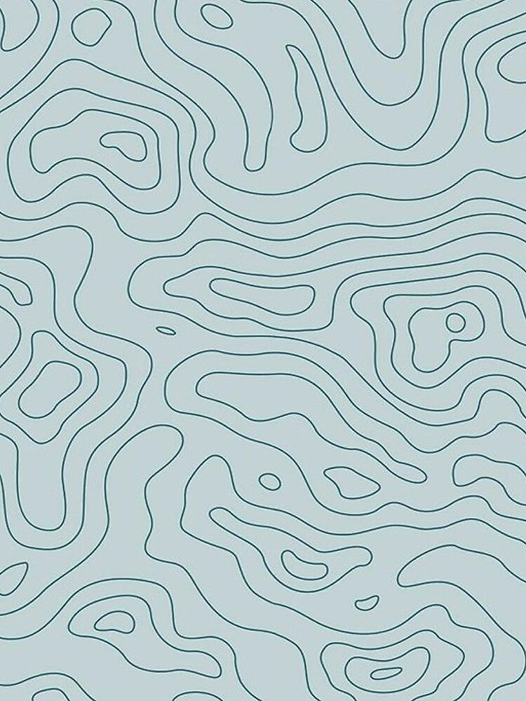 Blue Swirly Abstract Pattern Ocean Hippie 70's Aesthetic by Ruby Star
