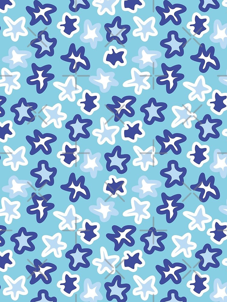 90s 2000s y2k aesthetic abstract stars pastel blue by blomastudios