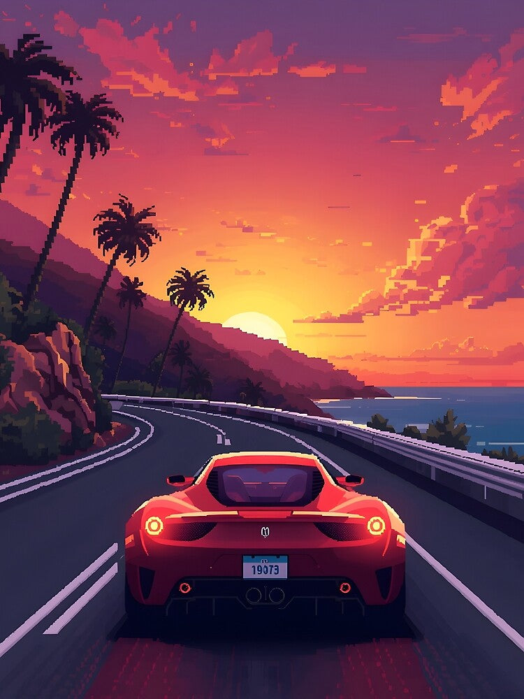 Coastal Arcade Racer: 16-Bit Sunset Drive by ThePixelArchive