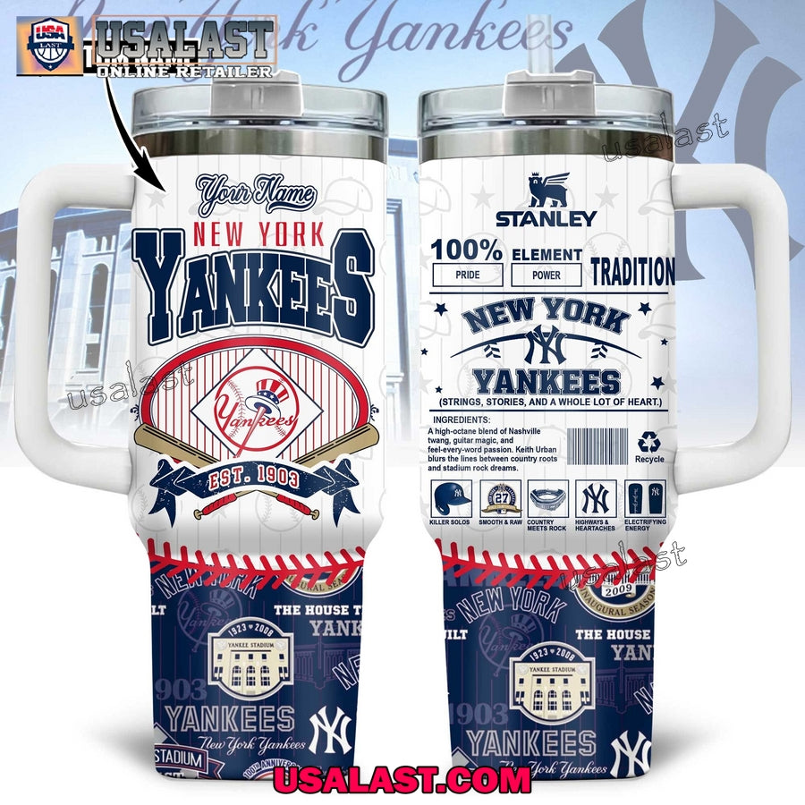New York Yankees Custom Name 40oz Tumbler Cup