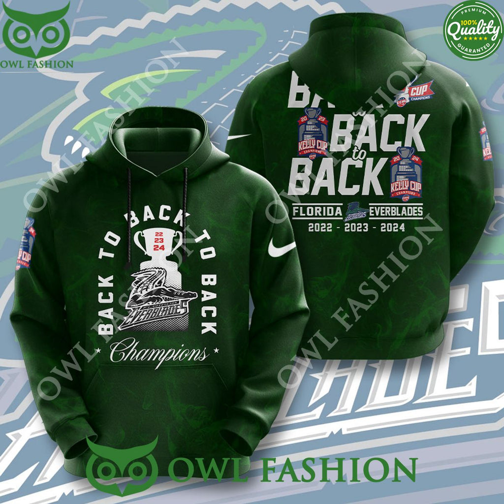 Florida Everblades Back to Back Champions NHL 3D Tshirt Hoodie