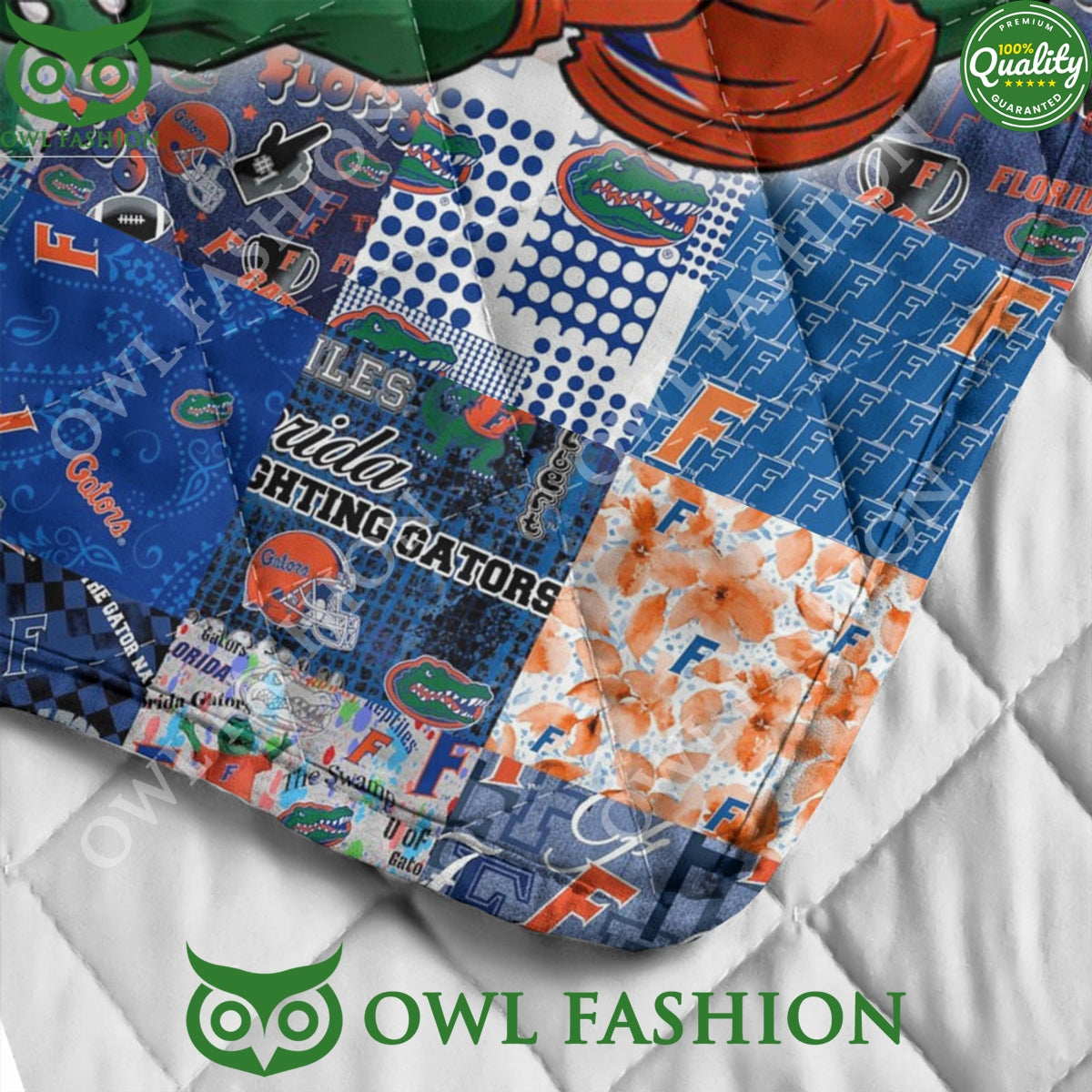 Florida Gators NCAA Gator Chomp Mascot Quilt Blanket