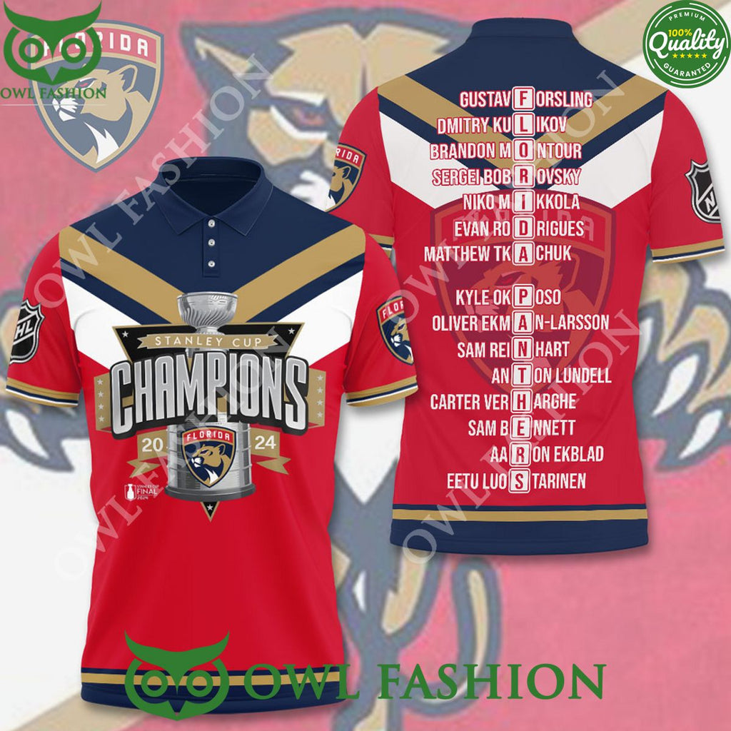 Florida Panthers 3D Player Names Champions t shirt