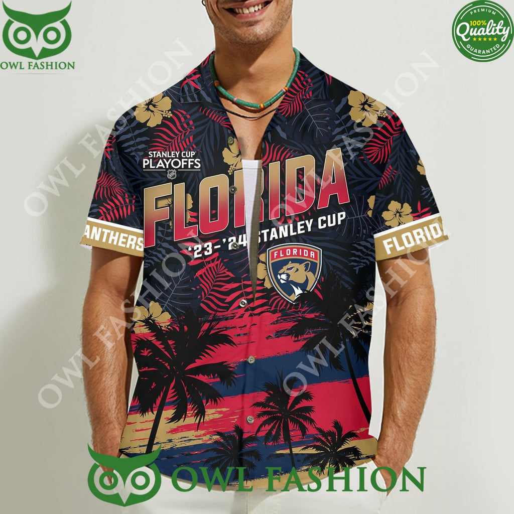Florida Panthers Stanley Cup Playoffs 2023 2024 Champions Floral Hawaiian Shirt