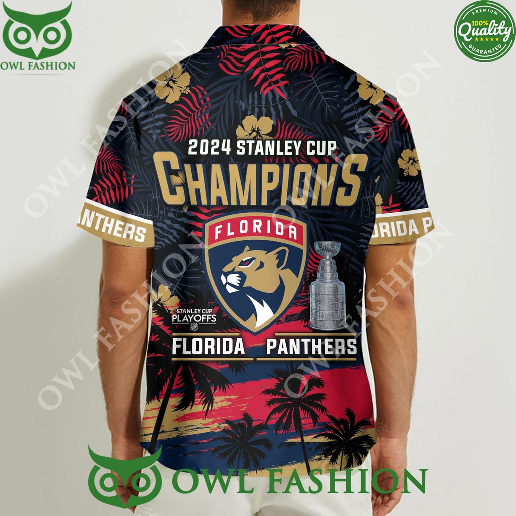 Florida Panthers Stanley Cup Playoffs 2023 2024 Champions Floral Hawaiian Shirt