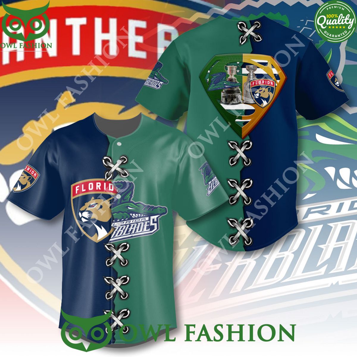 Florida Panthers x Florida Everblades ECHL Ice Hockey 3D t shirt