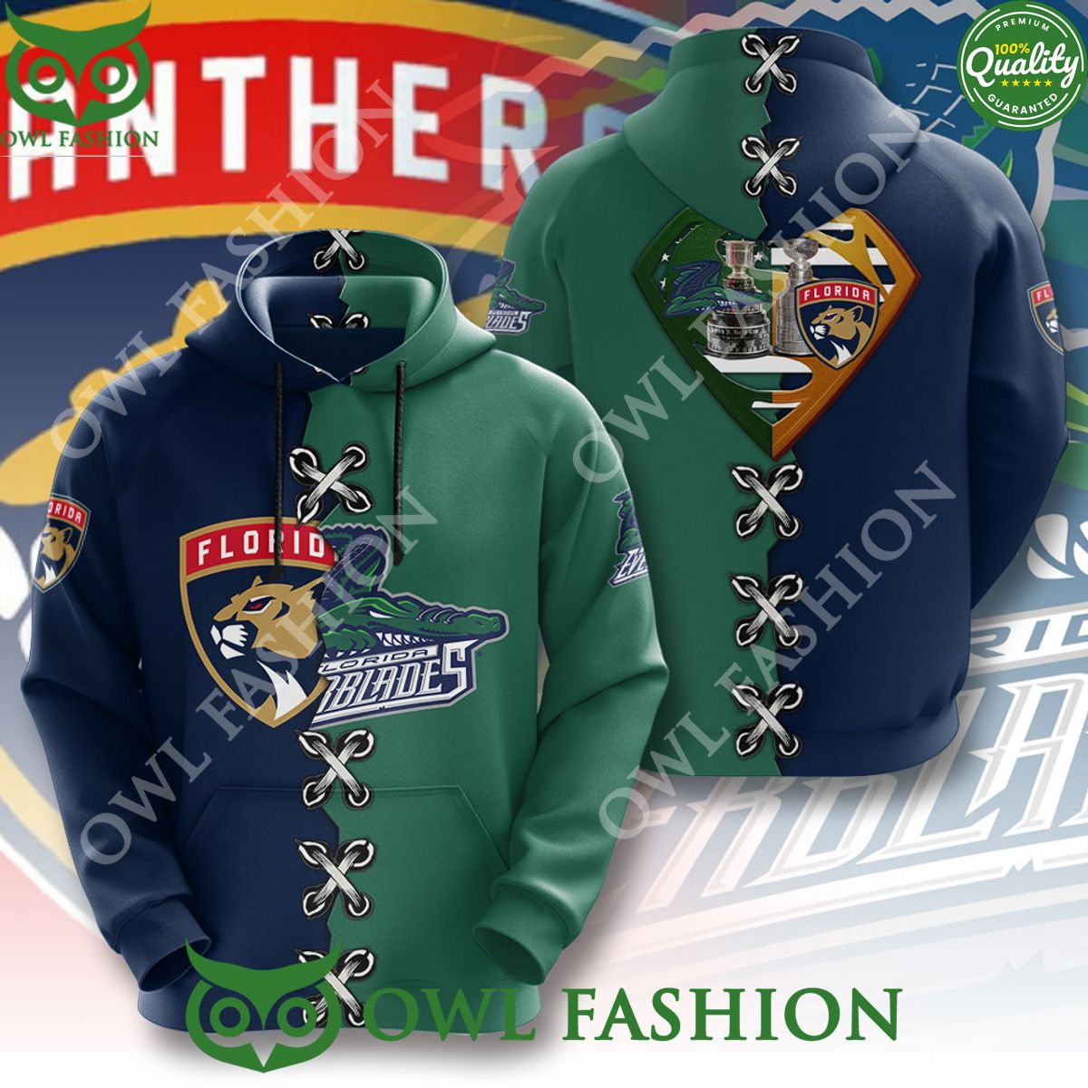 Florida Panthers x Florida Everblades ECHL Ice Hockey 3D t shirt