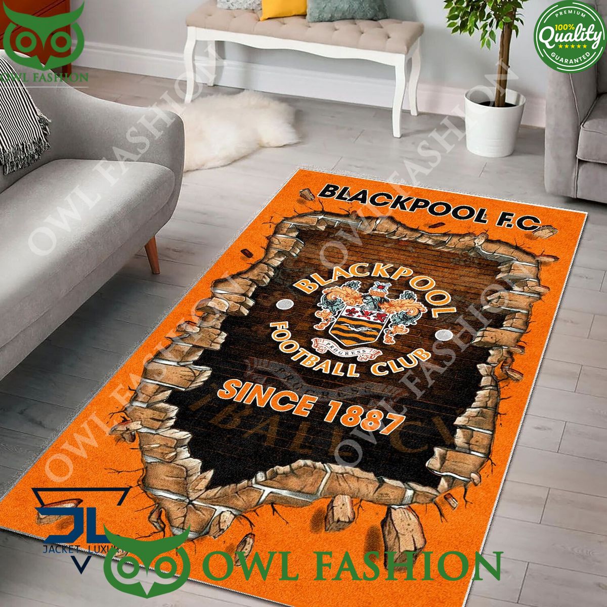Football Blackpool F.C 1819 EPL Living Room Rug Carpet