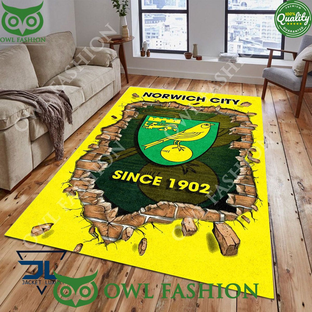 Football Norwich City FC 1902 EPL Living Room Rug Carpet