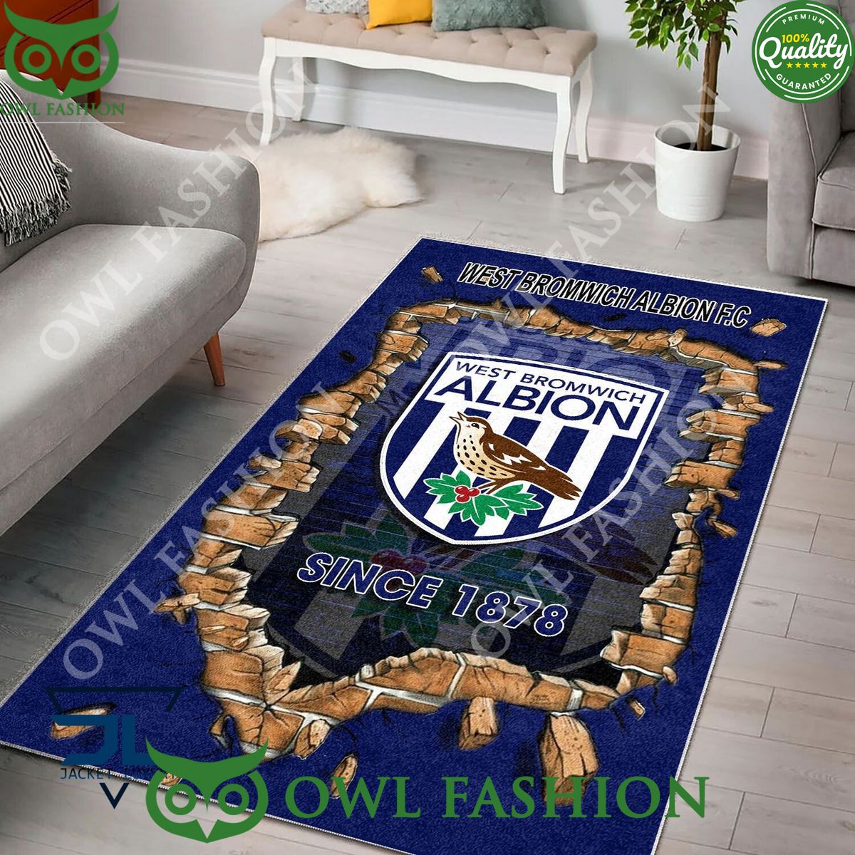 Football West Bromwich Albion F.C 1817 EPL Living Room Rug Carpet