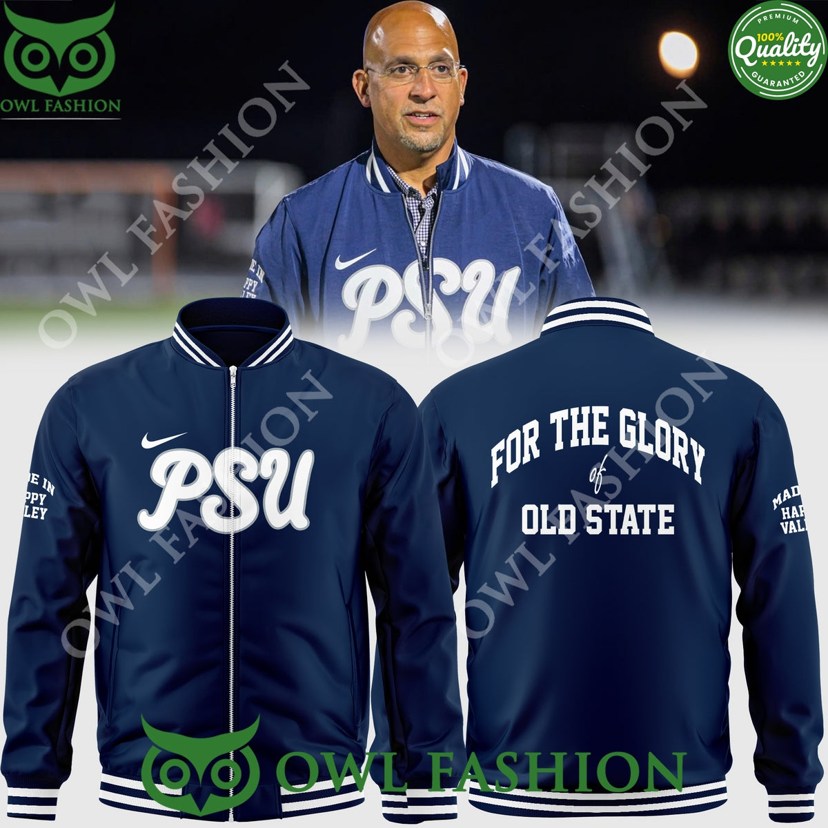 For the Glory Old state Coach James Franklin Bomber jacket