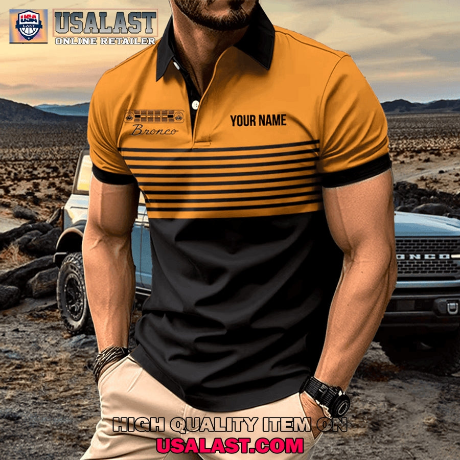Ford Bronco Custom Name Men Polo Shirt
