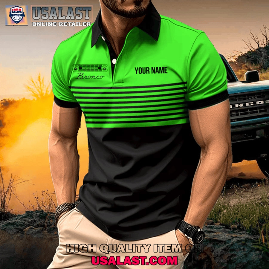 Ford Bronco Custom Name Men Polo Shirt